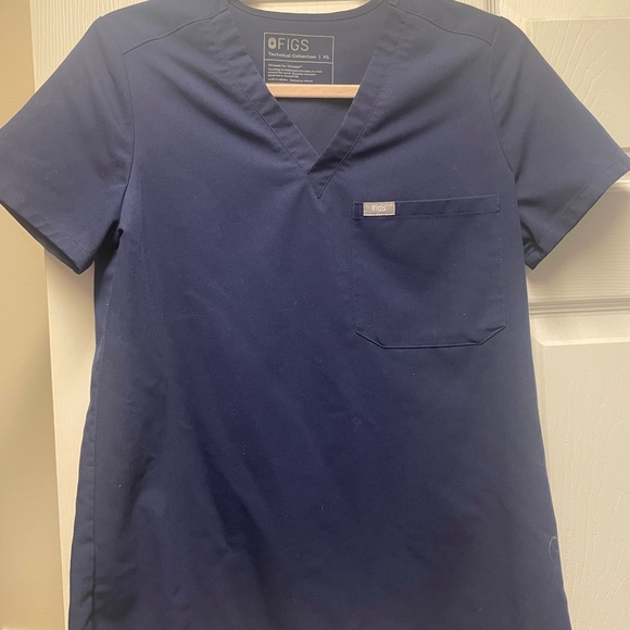 Figs Navy Blue Scrub Top xs x-small - Picture 1 of 2